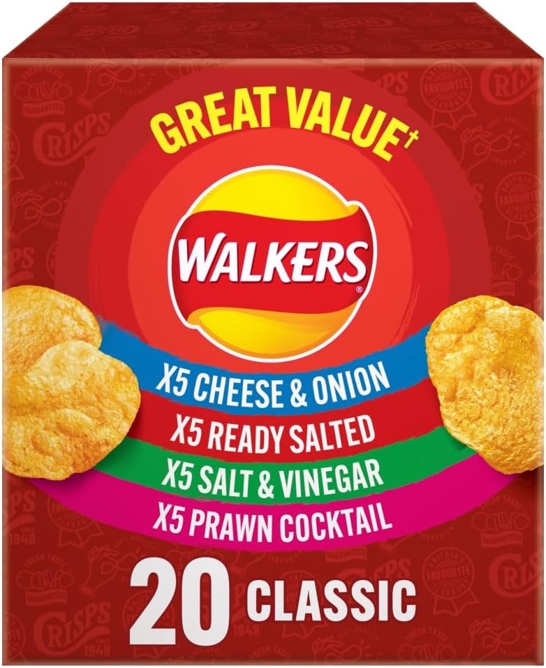 Walkers Classic Variety Multipack Crisps Box | 20 x 25g