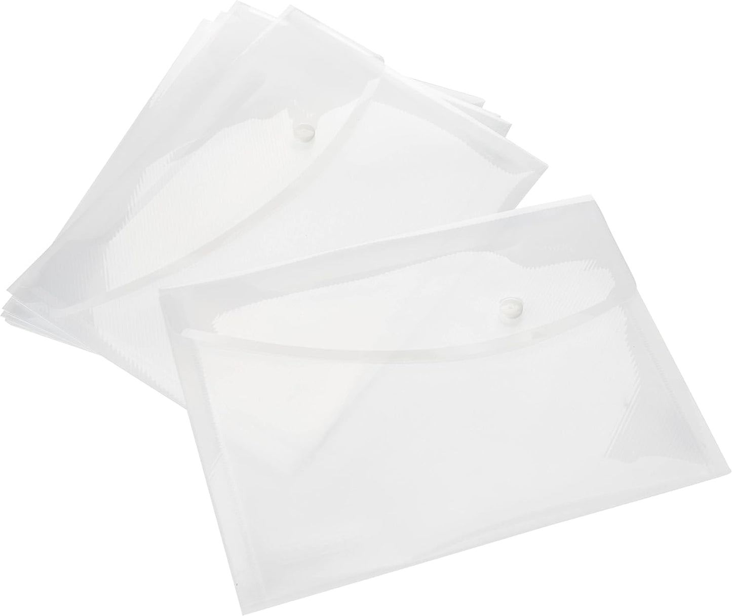 Rapesco 1588 Popper Wallets, A5, Clear Transparent, Pack of 5