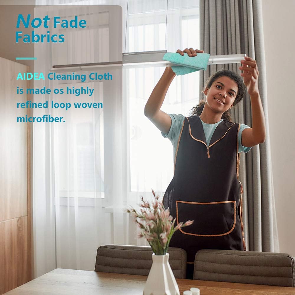 AIDEA Microfibre Cloth Pack of 8, Multifunctional Reusable Cleaning Cloths, Lint Free Streak Free Washable Cloth Duster for House, Kitchen, Car, Motorbike, Windows 30 x 30 cm