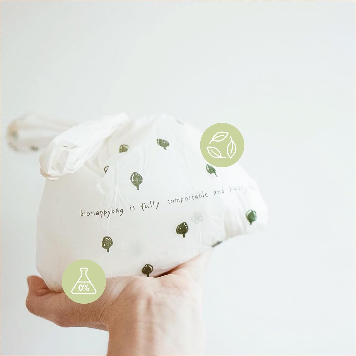 Eco by Naty Ecological Disposable Bags - Baby Nappy Sacks, 100% Compostable and Biodegradable (Pack of 50 pieces)