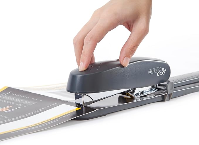 Rapesco 1480 ECO 790 Heavy Duty Long Arm Stapler with 2000 Staples, 50 Sheet Capacity, Charcoal