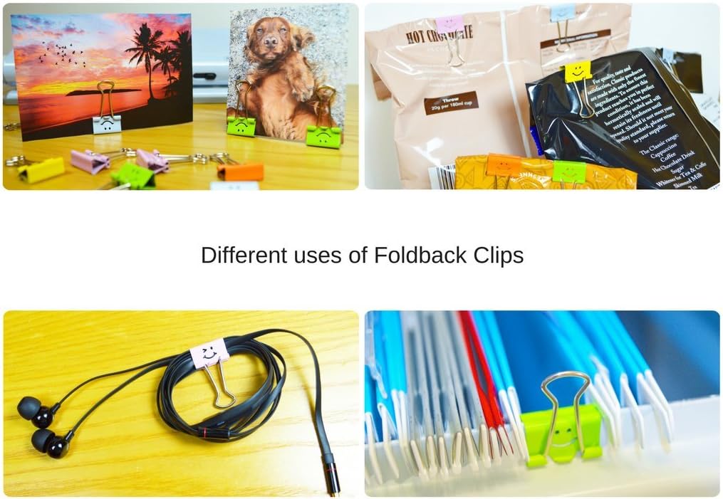 Rapesco 1492 19 mm Foldback Clips, Assorted Bright Colours, Pack of 80
