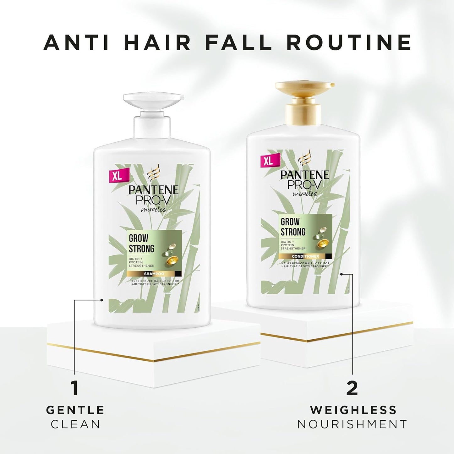 Pantene Biotin & Bamboo Conditioner |For Dry Damaged Hair |Helps Reduce Hair Loss, 1L
