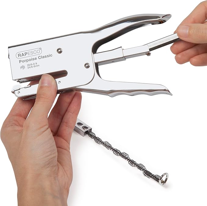 Rapesco R81000A3 Porpoise Classic Stapling Plier, 45 Sheet Capacity, Chrome