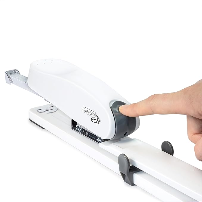 Rapesco 1481 ECO 790 Heavy Duty Long Arm Stapler with 2000 Staples, 50 Sheet Capacity, Soft White