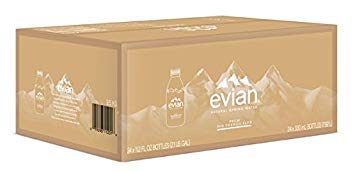 Evian Natural Spring Water One Case of 24 Individual 330 ml (11.2 Fl. Oz.) Mini-Bottles, Naturally Filtered Spring Water Small Water Bottles