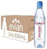 Evian Water 330ml x 24 Bottles | Mineral Water | Still Water | Crisp Taste | Carbon Neutral | Recycled plastic
