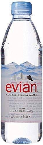Evian (500ml) Natural Mineral Water Bottle Plastic (1 x Pack of 24 Water Bottles)