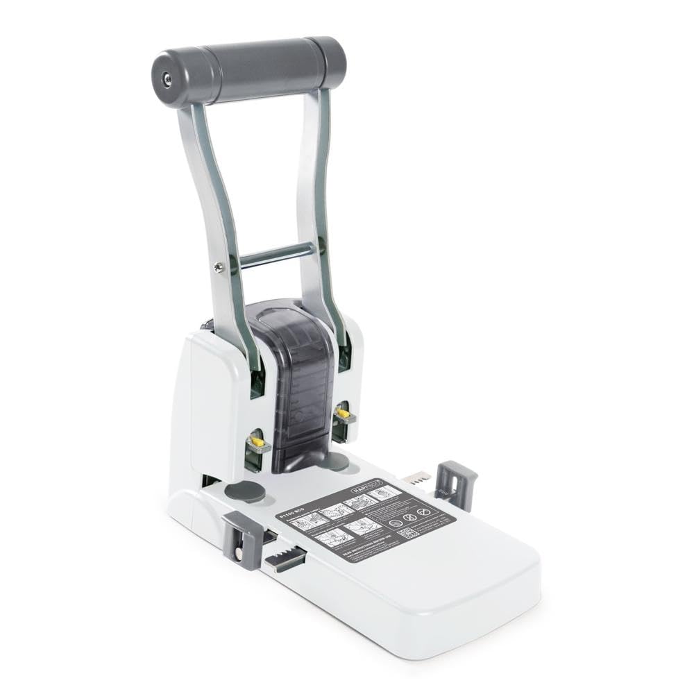 Rapesco 1404 Germ-Savvy Antibacterial, ECO P1100 High Capacity/Heavy Duty Punch, 100 Sheet Capacity, Soft White