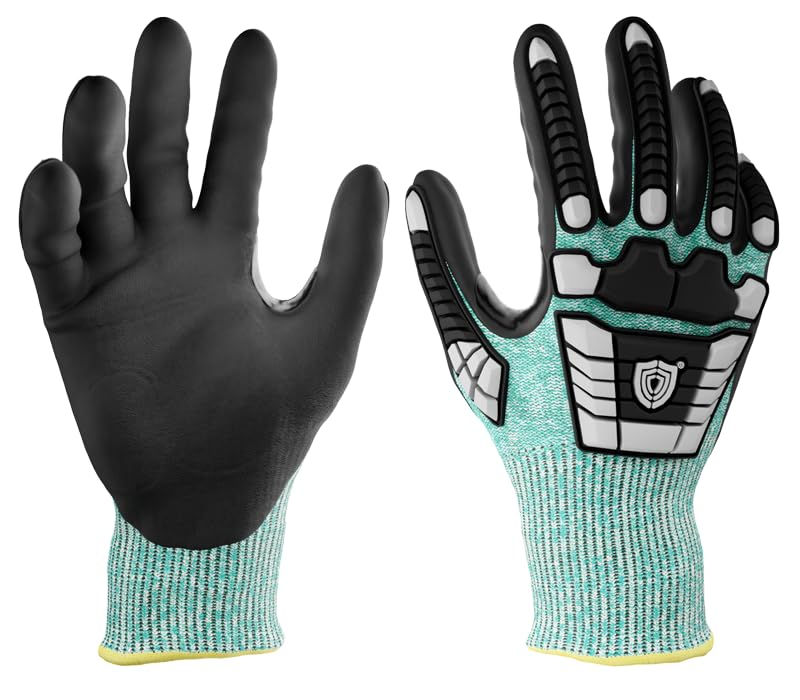 NITREX 295RP 5 Pairs of Impact Protection Work Safety Gloves, NitreGuard® Technology · NitreGrip® Technology, Sandy Nitrile Palm Coated, Cut Resistant Glove, Size 8, Medium