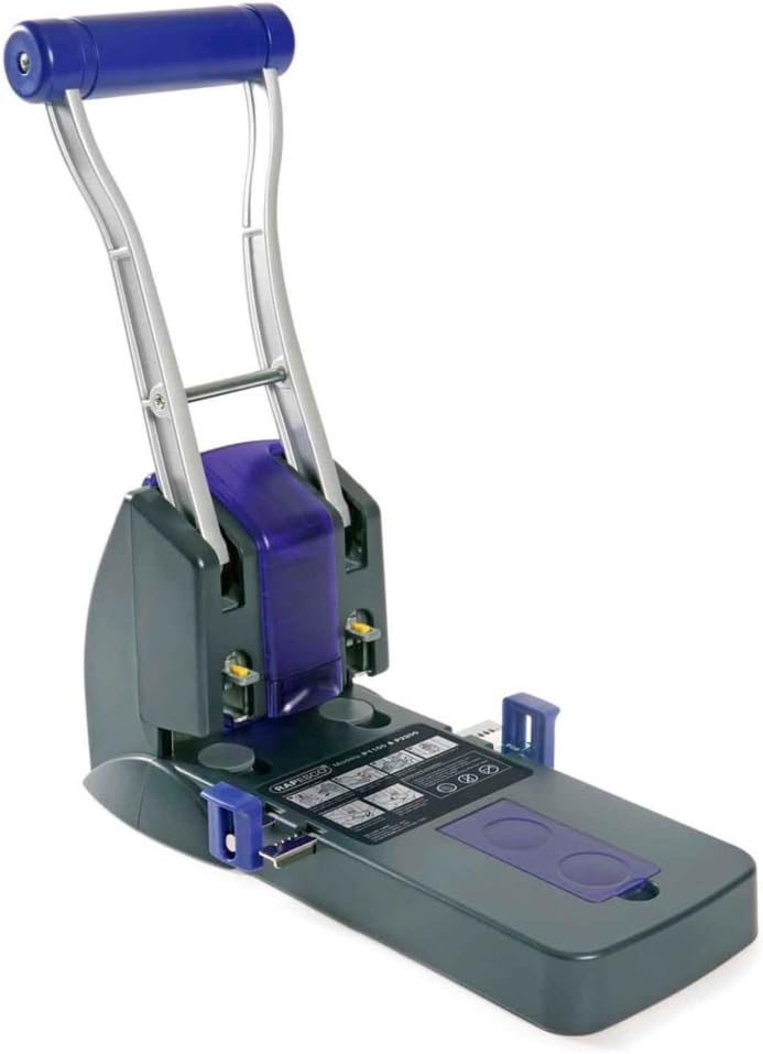 Rapesco PF220AP1 ECO P2200 Heavy Duty 2-Hole Punch, 150 Sheet Capacity, Black/Purple
