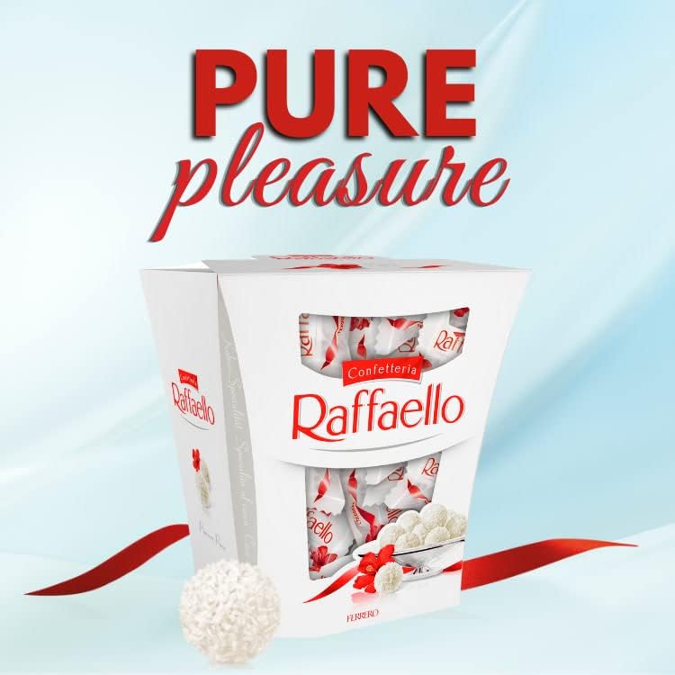 Ferrero Raffaello Pralines, Christmas Chocolate Gift, Gifts for Women and Men, Coconut Speciality with Coconut Filling and a Whole Almond, Box of 23 (230g)