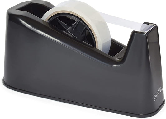 Rapesco 1540 Germ-Savvy Antibacterial, 500 Heavy Duty Tape Dispenser with 2 Tape Rolls, Black