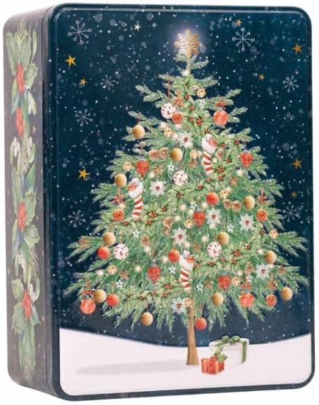 Farmhouse Luxury Salted Caramel Biscuits in Christmas Tree Retangle Gift Tin - 400 Grams, Perfect for Gifting | Merry Christmas Biscuits | Mothers day, Fathers Day, Christmas Day, All Occassions