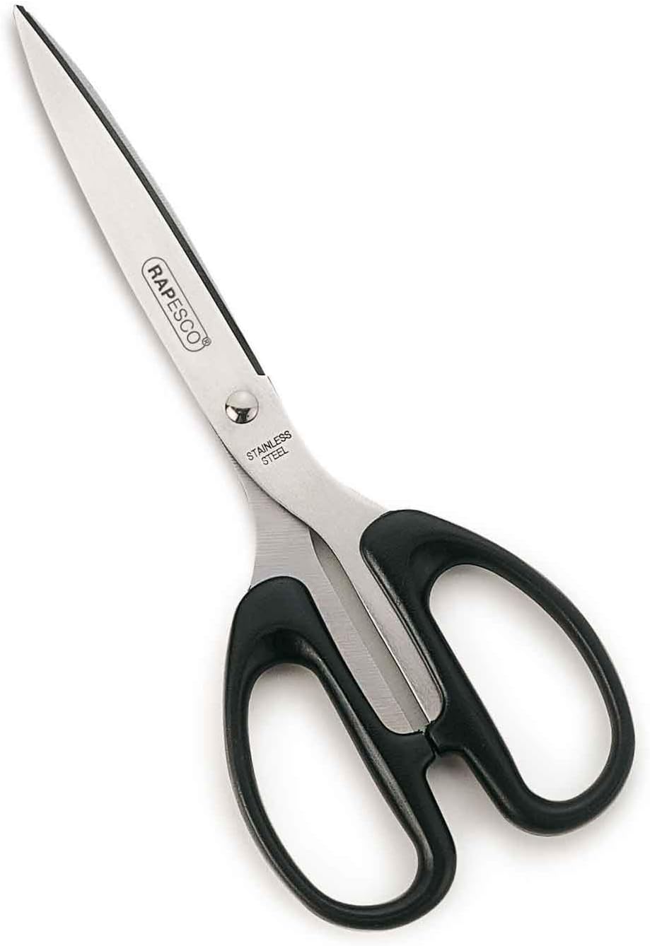 Rapesco CS0205B1 Essential 21cm Stainless Steel Scissors, Black