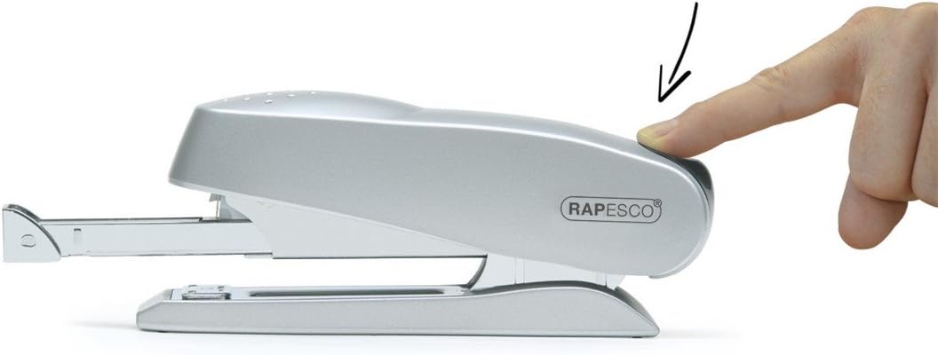 Rapesco 0736 Luna Front Loading Stapler, 50 Sheet Capacity, Silver
