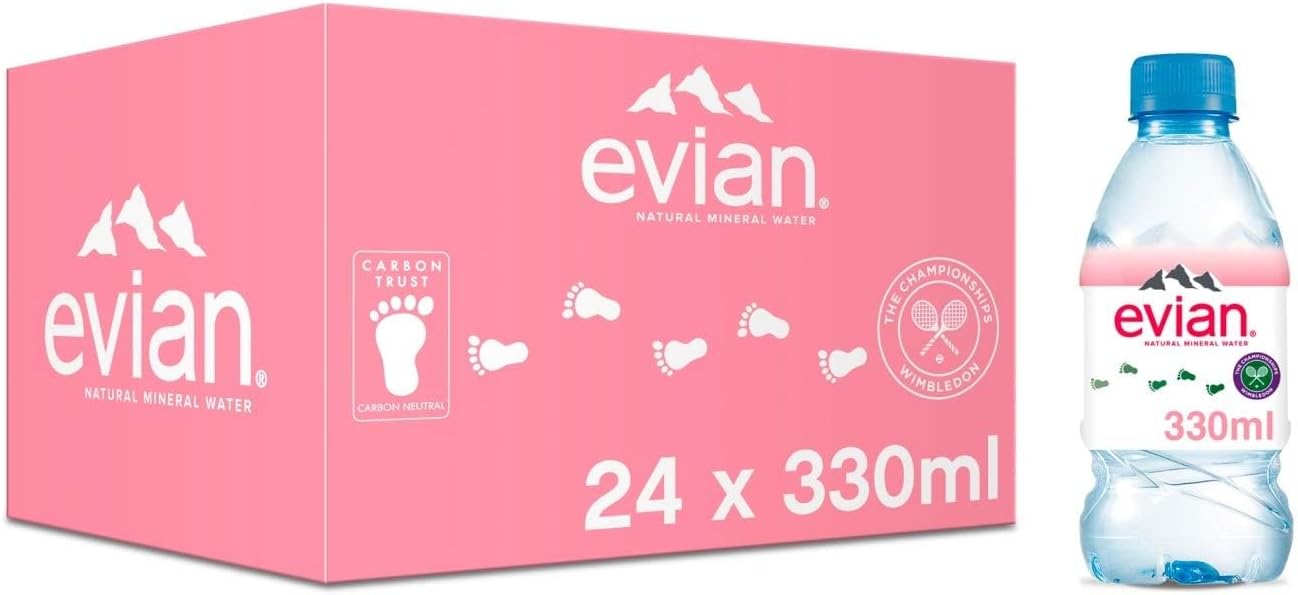 Evian Water 330ml x 24 Bottles | Mineral Water | Still Water | Meetings, Events, Or Parties (24 x 33cl) - Boxed Treatz