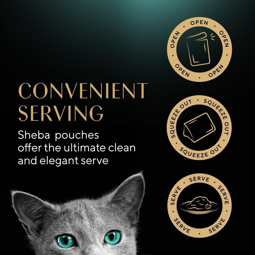 SHEBA - Adult Wet Cat Food Pouches - 40 x 85 g - Fish - Bulk Cat Food Megapack - 40 Jelly Pouches