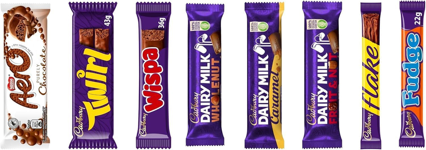 Chocolate Gift Box - 8 Full Sized Bars - Perfect Letterbox Gift Hamper - For Kids, Friends, Colleagues, Teacher, Grand Mother and Father - Him and Her (Thank You)