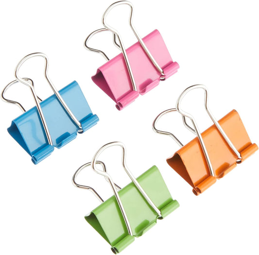 Rapesco FBC32COL 32 mm Foldback Clips, Assorted Colours, Pack of 10