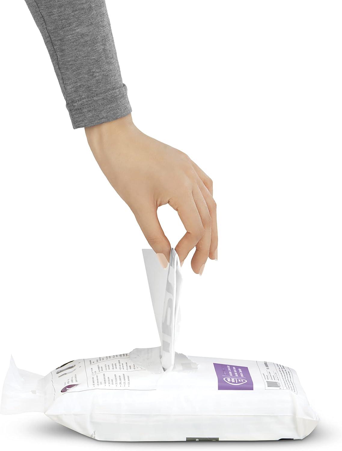 simplehuman Code H 60 Liners, 50% Recycled Custom Fit Bin Bags in Dispenser Packs with Durable Drawstring Tie Handle, 30-35L, White