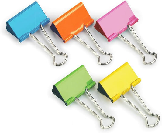 Rapesco FBC19COL 19 mm Foldback Clips, Assorted Colours, Pack of 10
