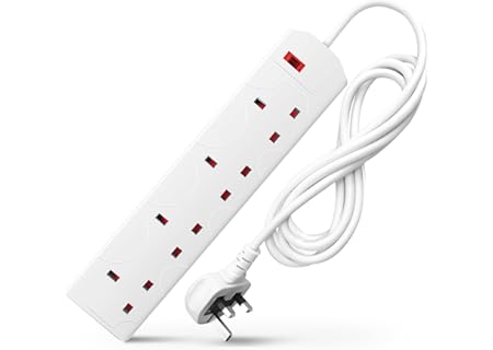 Extension Cable Adapter Socket 2Metre White