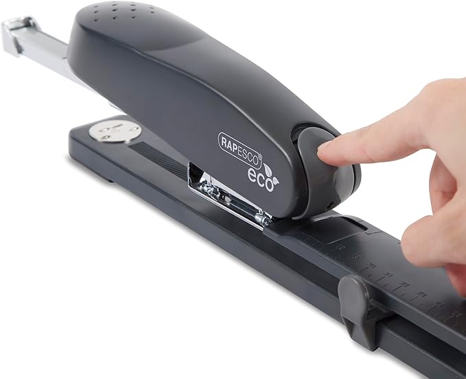 Rapesco 1480 ECO 790 Heavy Duty Long Arm Stapler with 2000 Staples, 50 Sheet Capacity, Charcoal