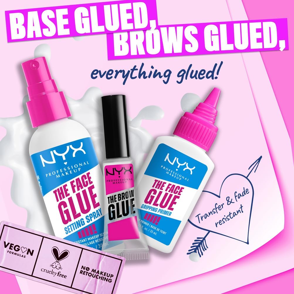 NYX Professional Makeup Face Primer, Gripping Primer, Offers Up to 24HR Hydration, Long-lasting Wear, The Face Glue, 35ml