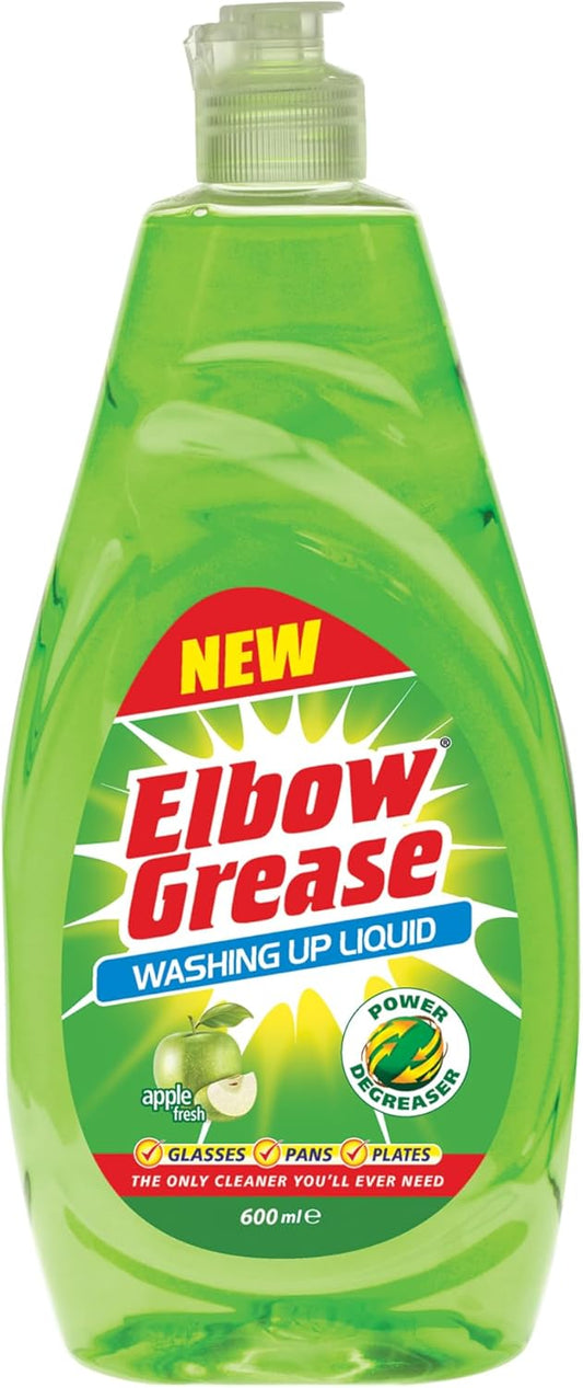 Elbow Grease Washing Up Liquid, Apple Fresh 600ml