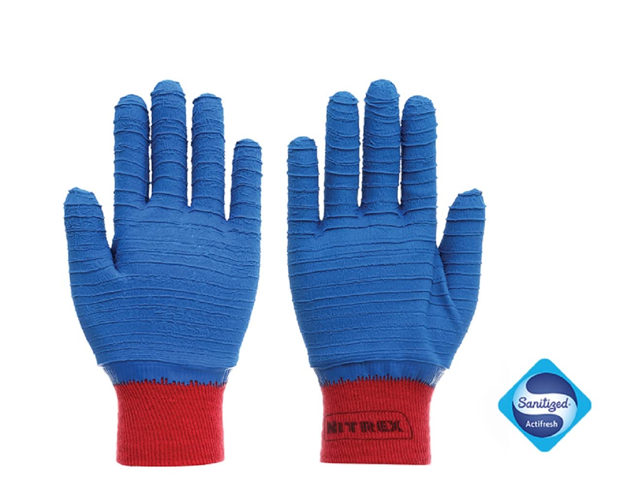 Nitrex 275BG Work and Safety Gloves, Bag of 10 Pairs, Size 8 - B Rated Cut Resistant Gloves with Full Latex Coating and Santized Odour Control
