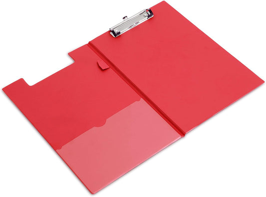 Rapesco VFDCB0R3 Foldover Clipboard with Pocket, A4+, Red