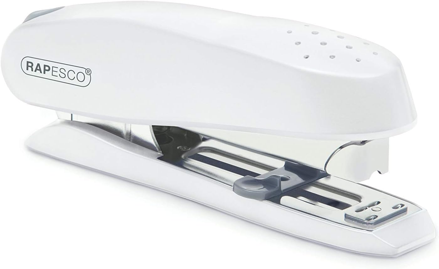Rapesco 1390 ECO Spinna Front Loading Stapler, 50 Sheet Capacity, Soft White