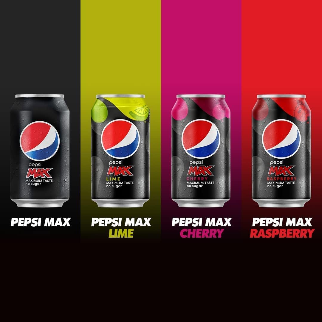 Pepsi Max Lime No Sugar Cola Cans 24 x 330ml