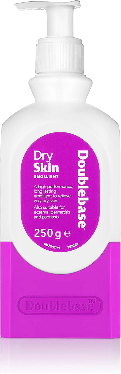 Doublebase Dry Skin Emollient. Clinically Proven Moisturiser for Eczema, Psoriasis and Dermatitis Treatment. Body Cream for Dry Skin Relief, 250g Pump Pack