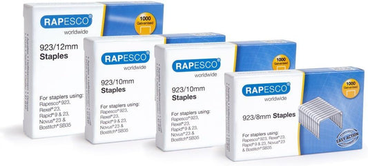 Rapesco 1317 Assorted 923 (Type 23) Heavy Duty Staples 8, 10, 12mm, Pack of 4000
