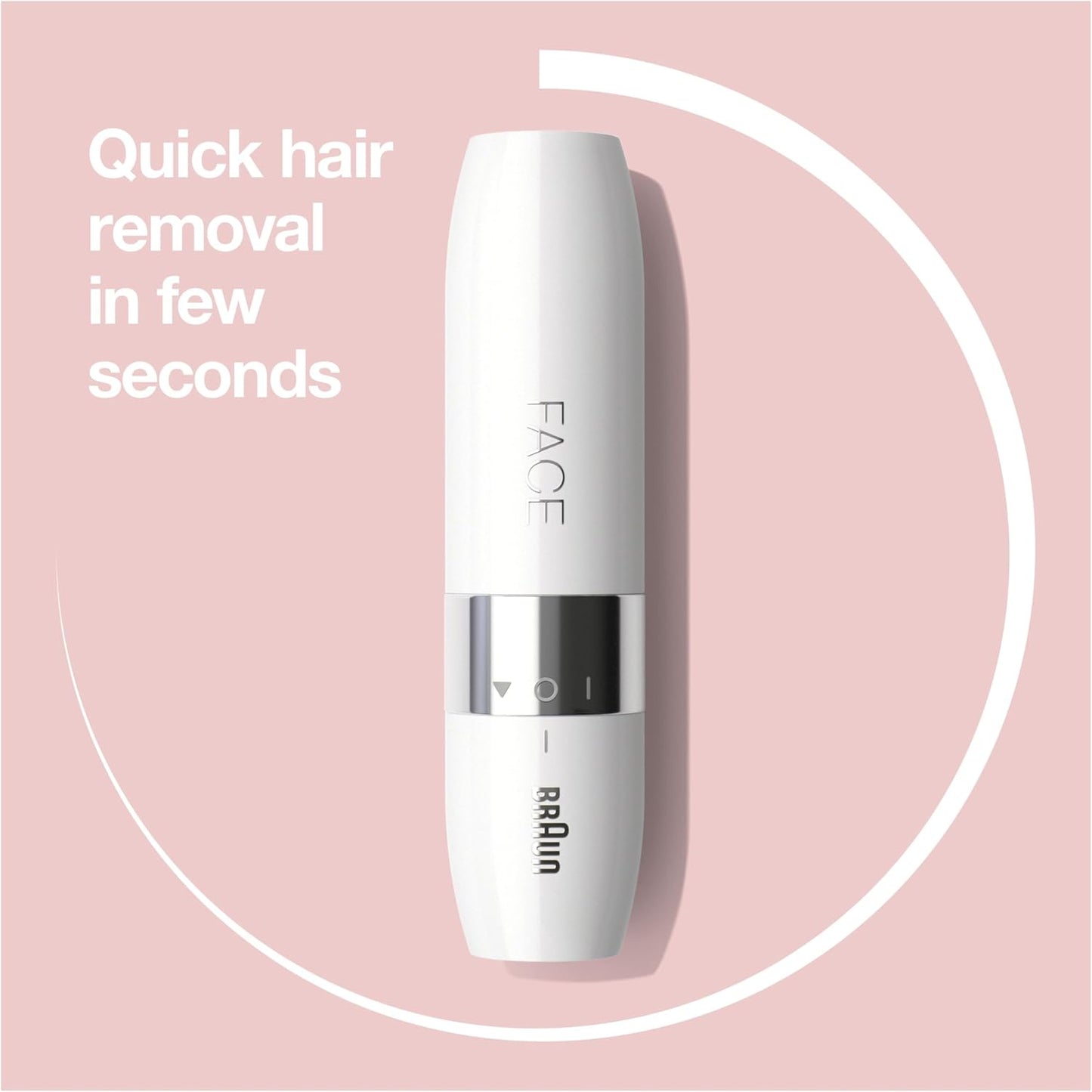 Braun Face Mini Hair Remover, Facial Hair Remover for Women Mini-Sized Design For Portability, Efficient Facial Hair Removal Anytime, Anywhere, With Smart Light, Gifts For Women, FS1000, White