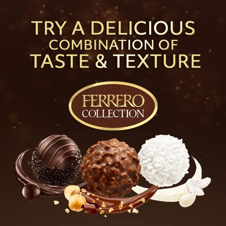 Ferrero Collection Pralines, Christmas, Chocolate Gift, Gifts for Women and Men, Assorted Rocher, Coconut Raffaello and Dark Chocolate Rondnoir, Box of 32 (359g)