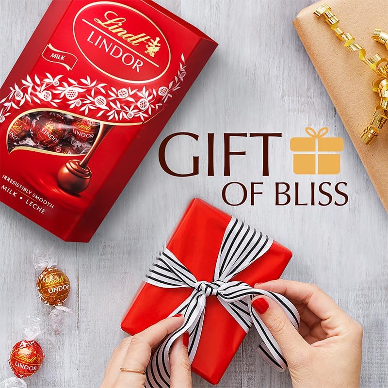 Lindt Lindor Milk Chocolate Truffles Box Large - Approx 26 balls, 337g - Chocolate Truffles with a Smooth Melting Filling - Gift Present or Sharing Box - Valentine's Day, Birthday, Congratulations