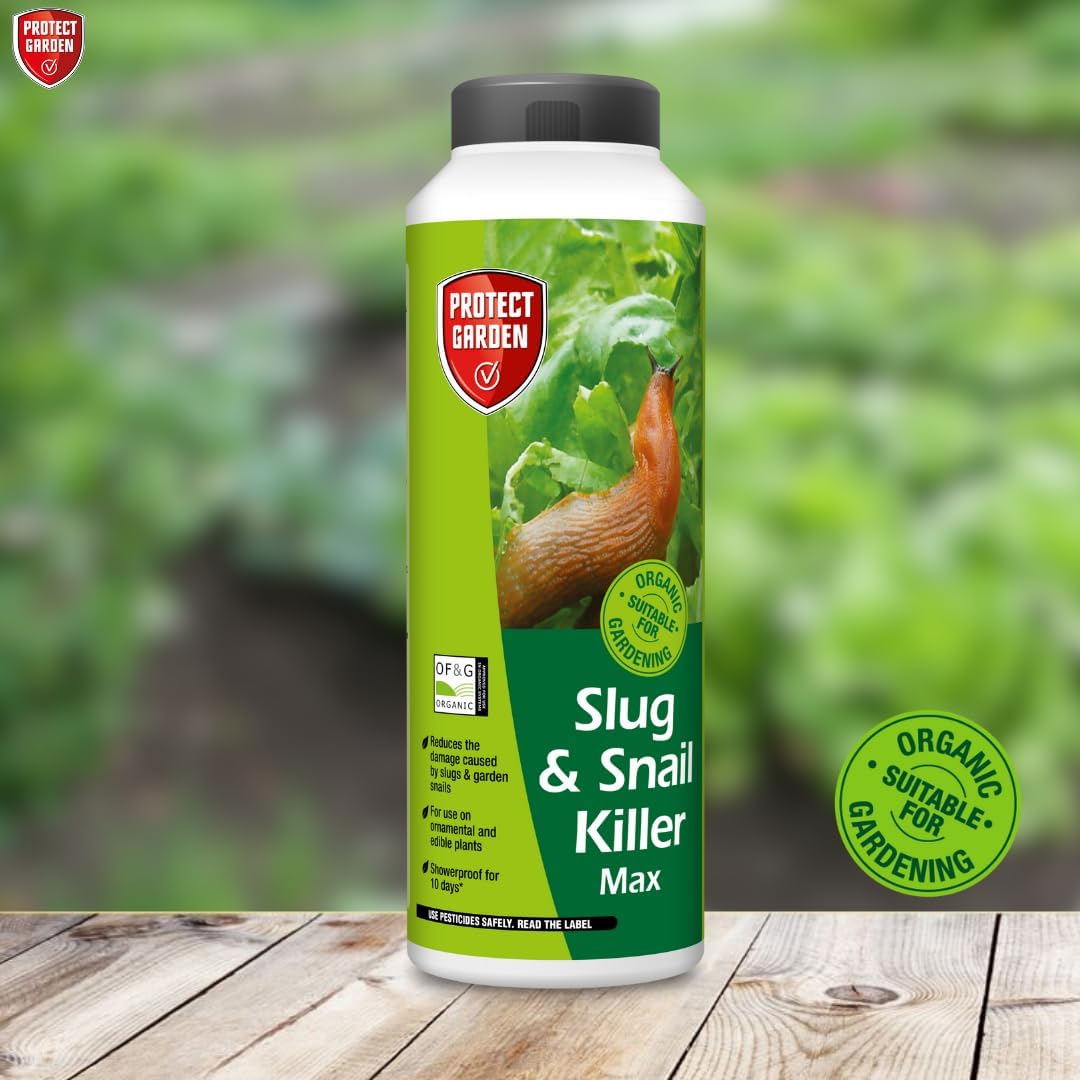 PROTECT GARDEN 86601082 Slug & Snail Killer Max, 800G - Powerful Slug Killer Pellets - for Protecting Ornamental Plants and Garden Vegetables - Snail Repellant - Approved for Organic Gardening