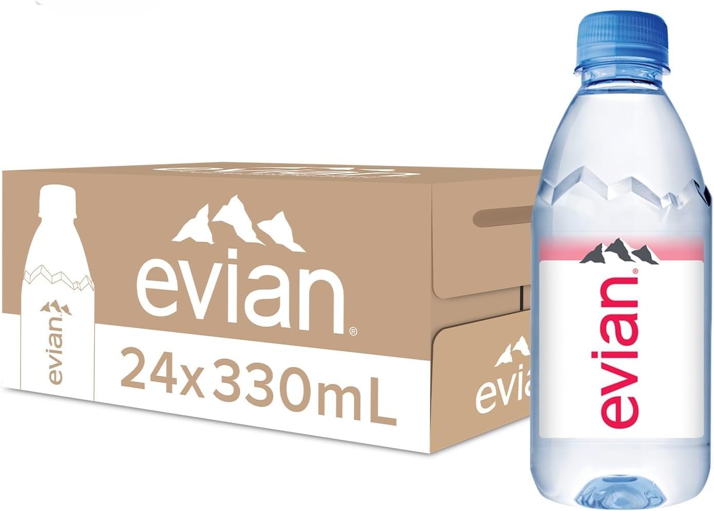 EVIIAN (330 ml (Pack of 24), Natural Mineral Water)