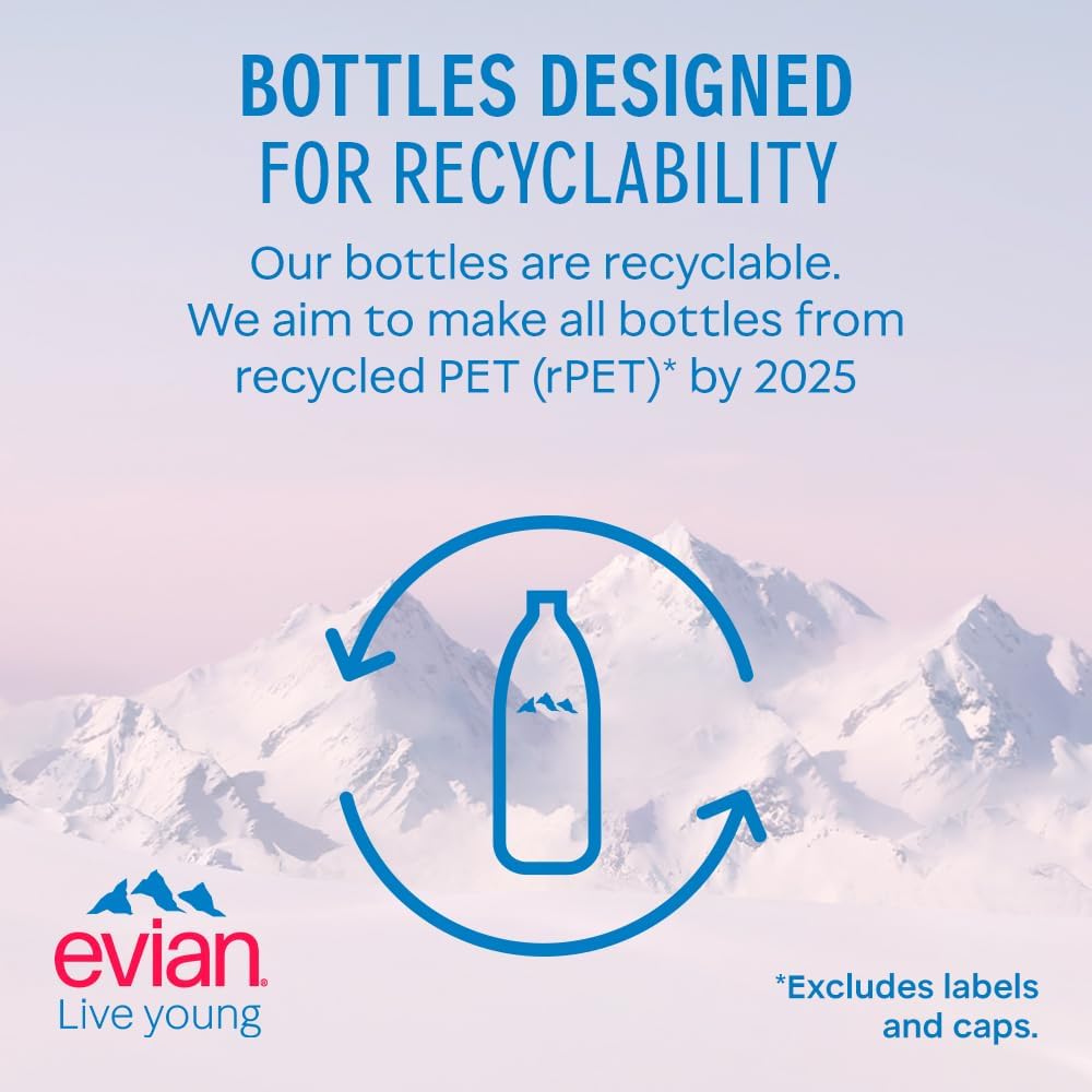 Evian Still Natural Mineral Water, 12 x 330 ml