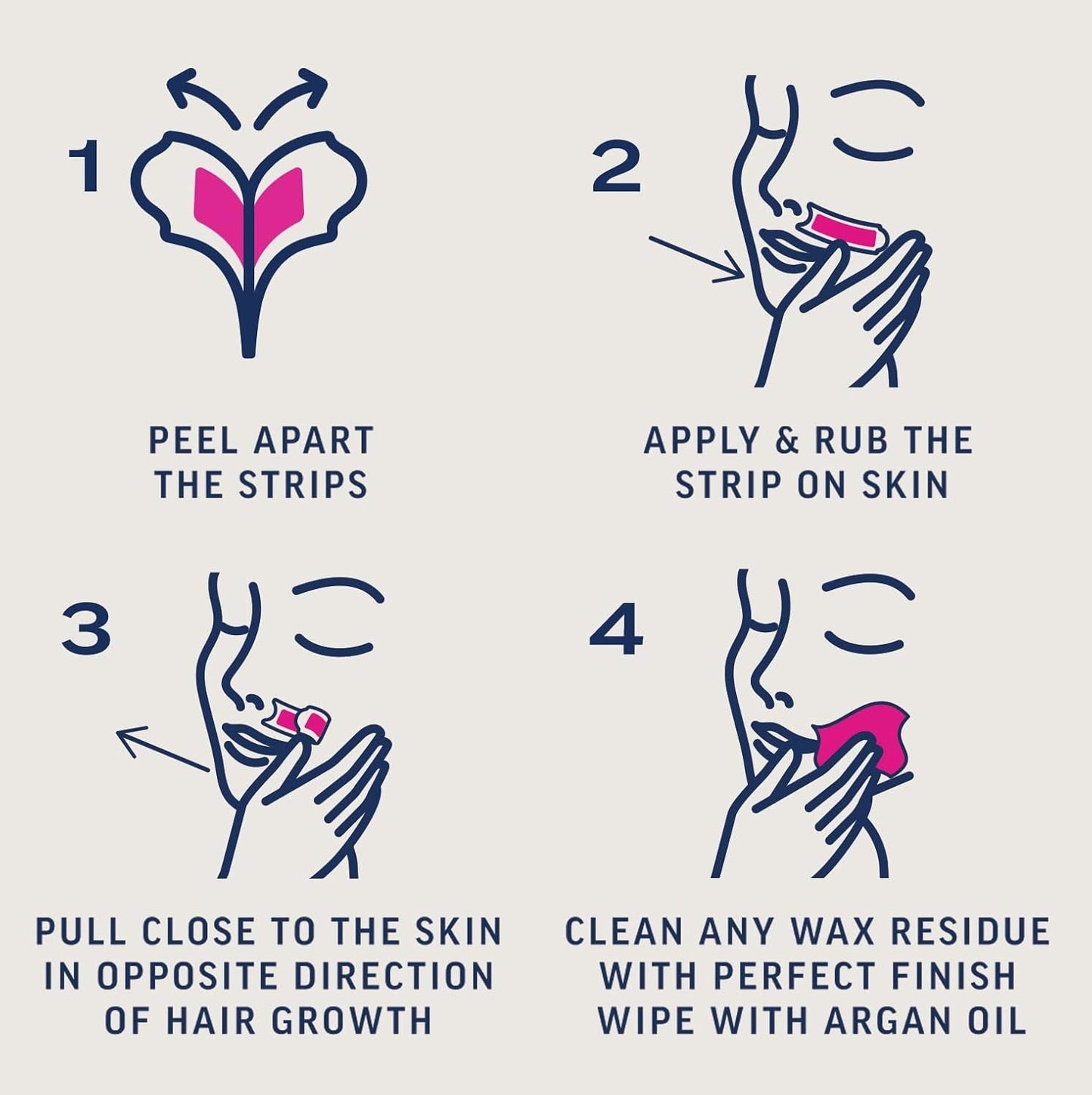 Veet Expert Waxing Strips For Sensitive Skin - 20 Cold Wax Strips & 4 Finish Wipes For Eyebrow, Facial Hair Removal - Hydrating, Exfoliating, Ideal For Face