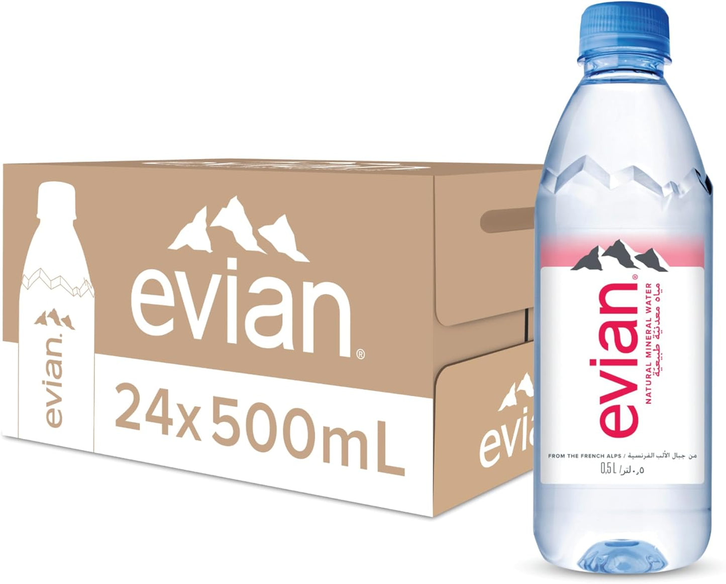 Evian Prestige Mineral Water 24 Bottles 500 ml