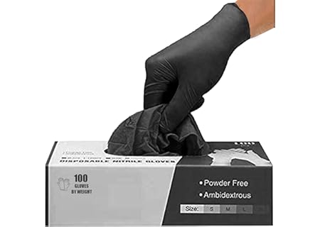 Black Nitrile Disposable Gloves Puncture Resistant