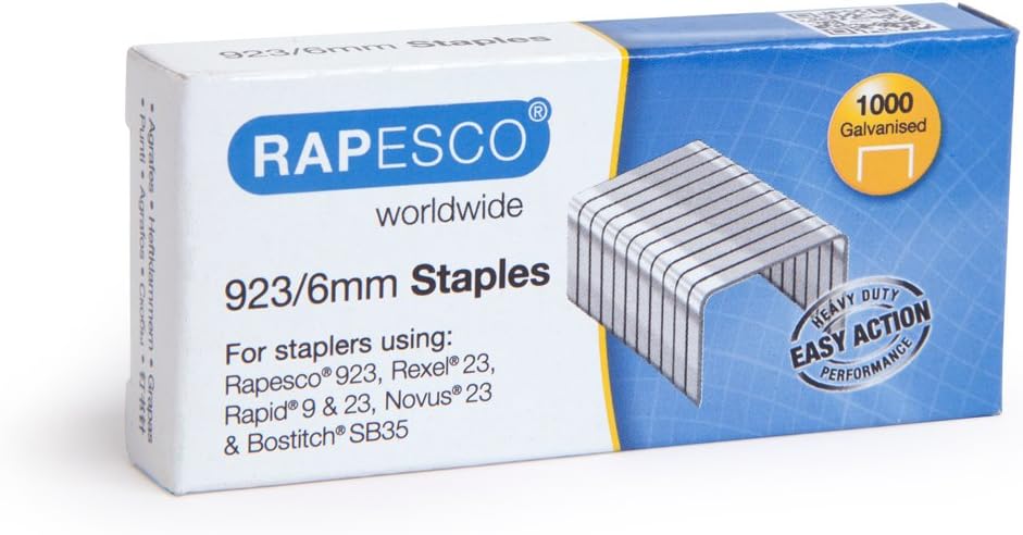Rapeso 1235 923/6 mm Galvanised Staples, Type 23, Box of 1000