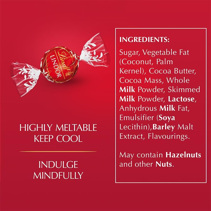 Lindt Lindor Milk Chocolate Truffles Box Large - Approx 26 balls, 337g - Chocolate Truffles with a Smooth Melting Filling - Gift Present or Sharing Box - Valentine's Day, Birthday, Congratulations