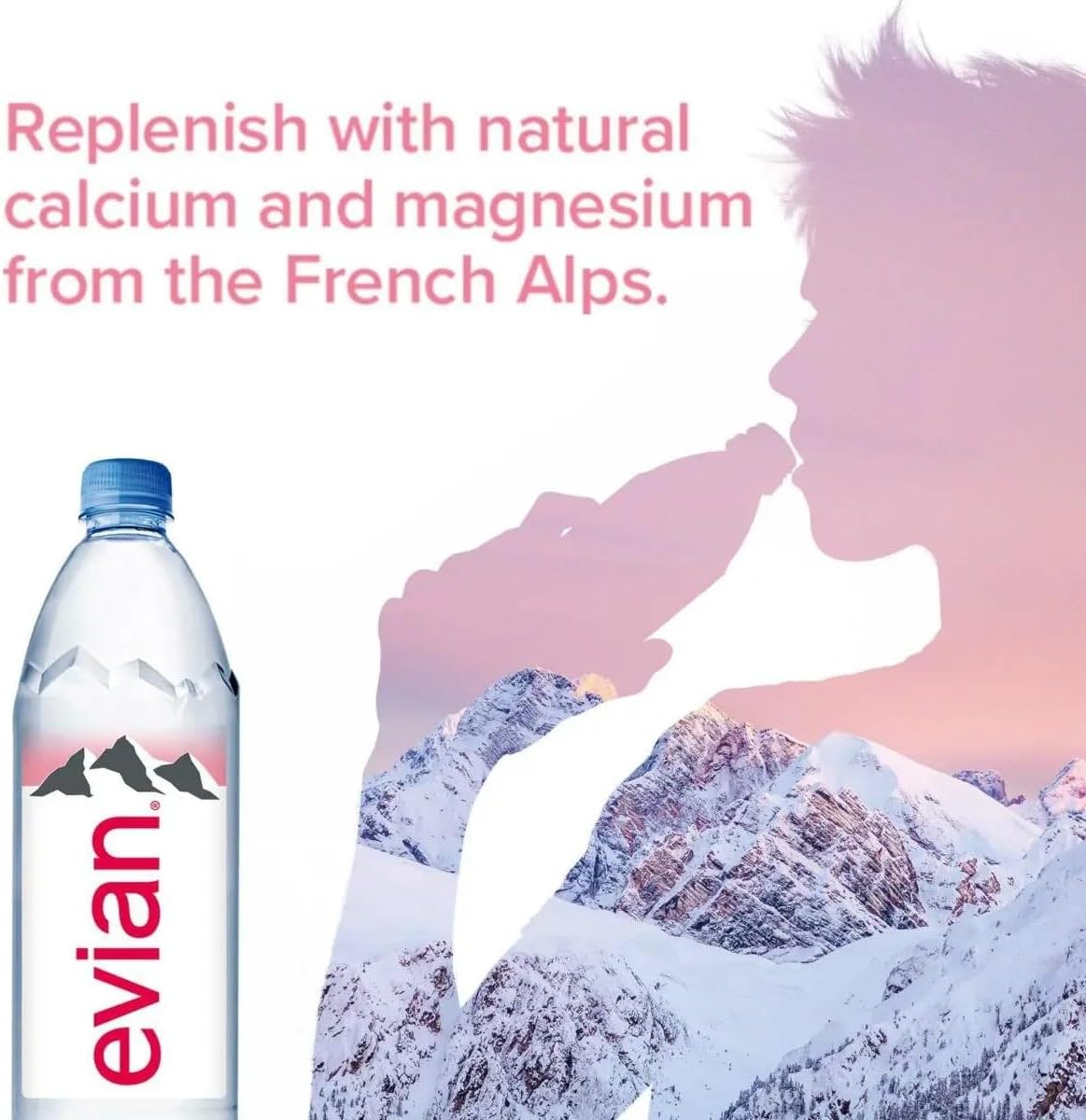 evian Still Mineral Water, 12 x 1 Litre