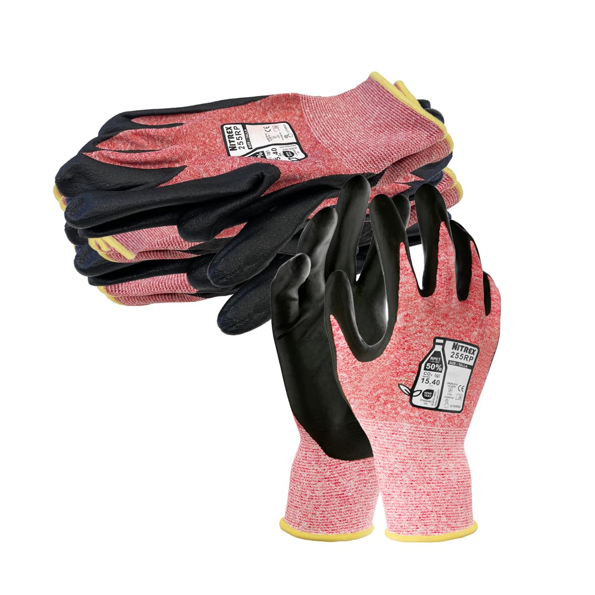 NITREX 255RP Work and Safety Gloves | 5 Pairs, Size 8