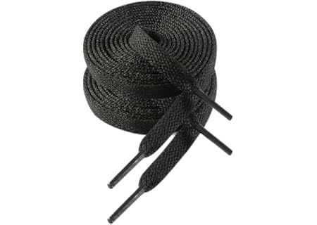 VSUDO Trainers Replacements Shoelaces 1Pair Black 130cm